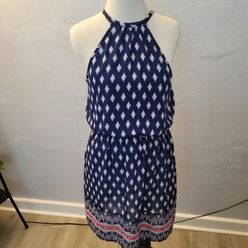 Backless Blue Print Dress — Perfect for Summer!